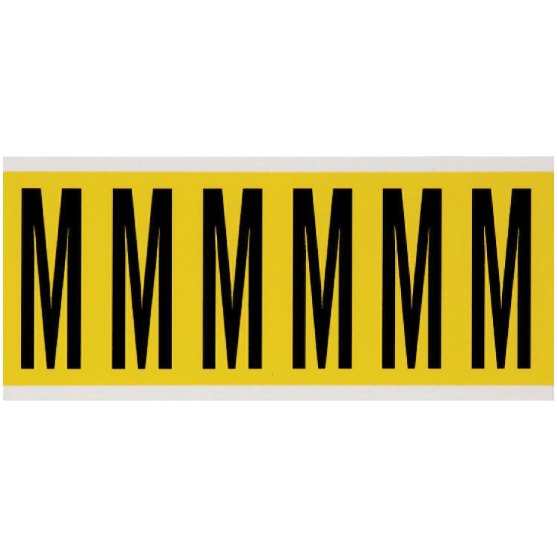 Brady Repositionable Individual Number & Letter Labels, M, 3" H, Black on Yellow