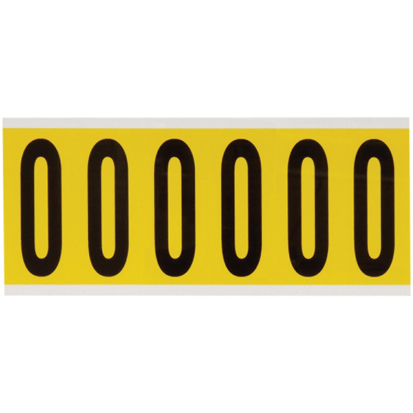 Brady Repositionable Individual Number & Letter Labels, O, 3" H, Black on Yellow