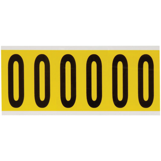 Brady Repositionable Individual Number & Letter Labels, O, 3" H, Black on Yellow