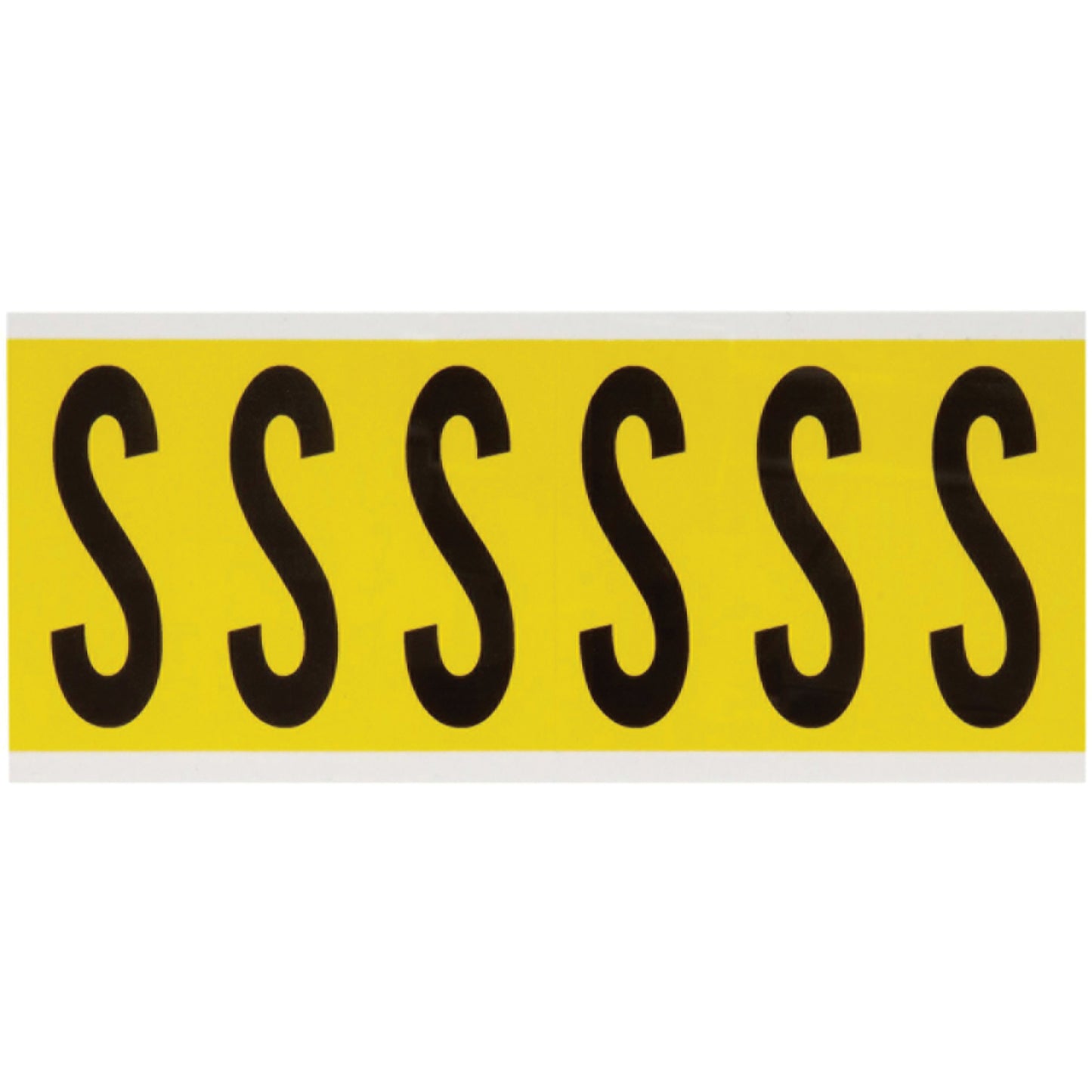 Brady Repositionable Individual Number & Letter Labels, S, 3" H, Black on Yellow