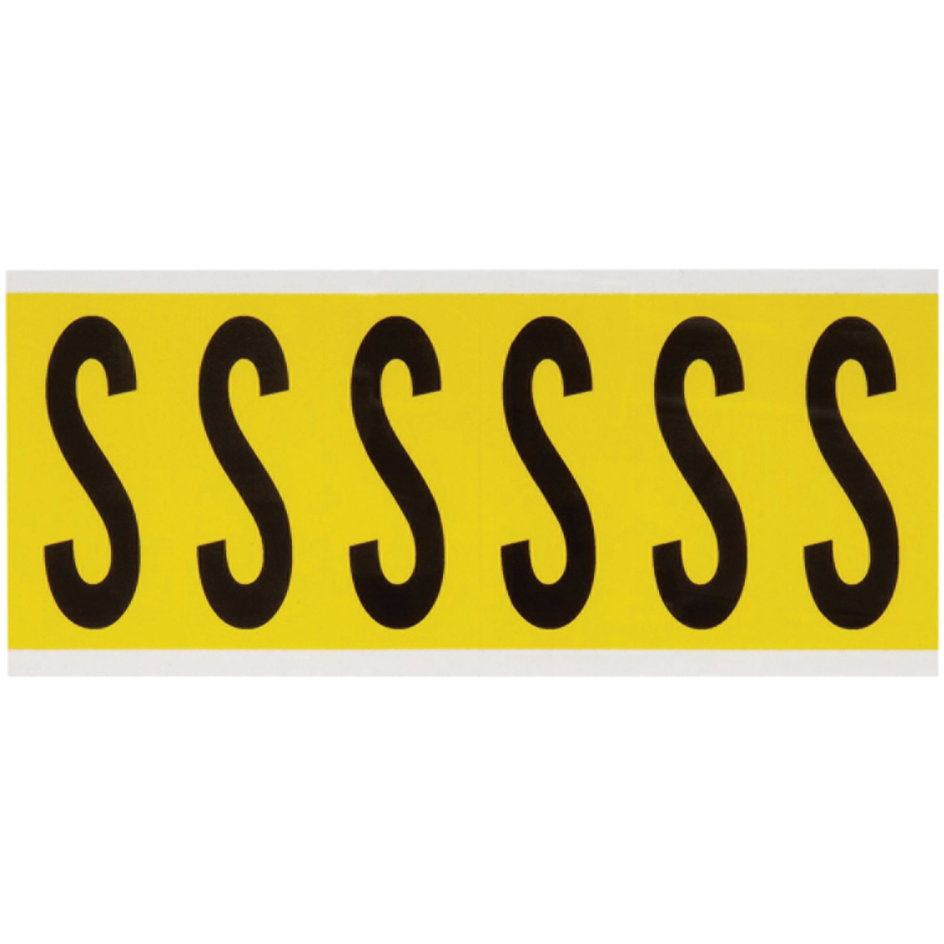 Brady Repositionable Individual Number & Letter Labels, S, 3" H, Black on Yellow