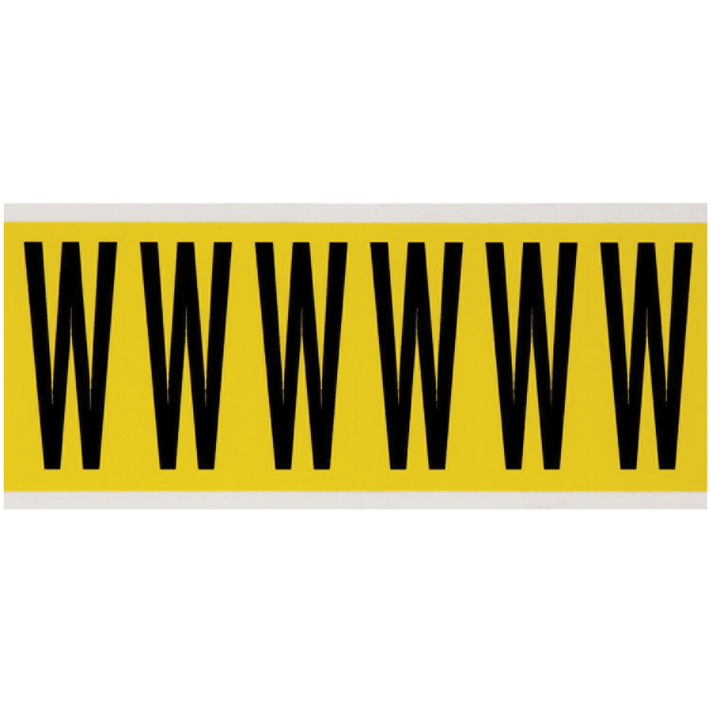 Brady Repositionable Individual Number & Letter Labels, W, 3" H, Black on Yellow