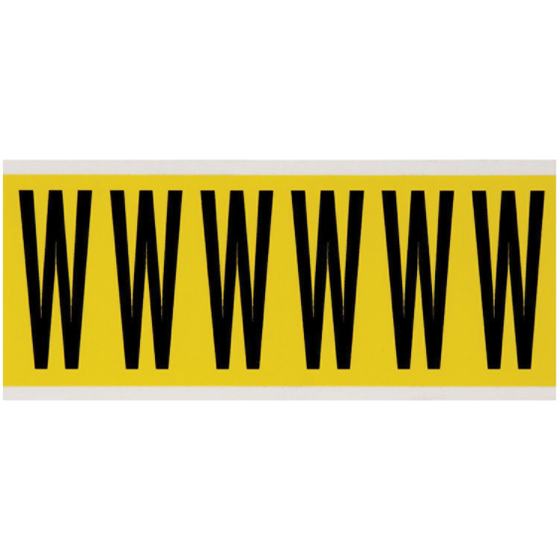 Brady Repositionable Individual Number & Letter Labels, W, 3" H, Black on Yellow