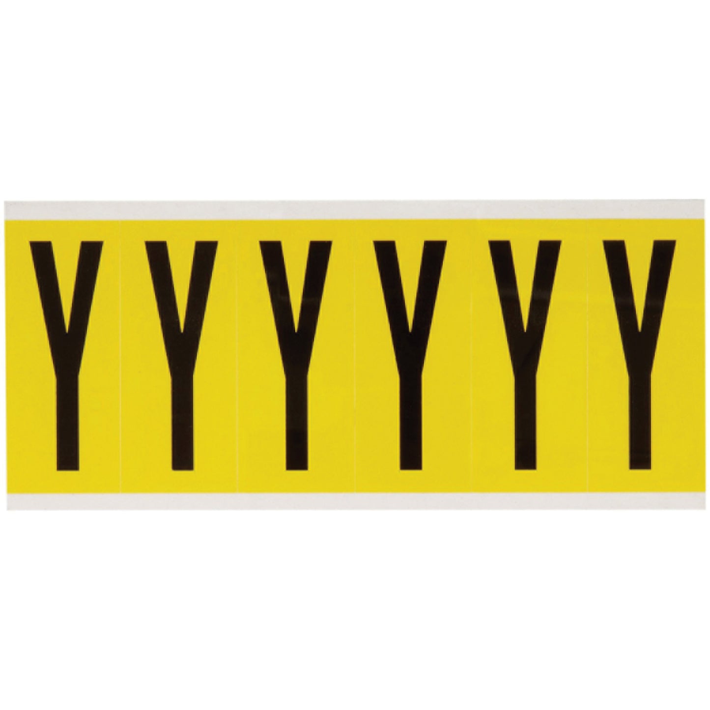 Brady Repositionable Individual Number & Letter Labels, Y, 3" H, Black on Yellow