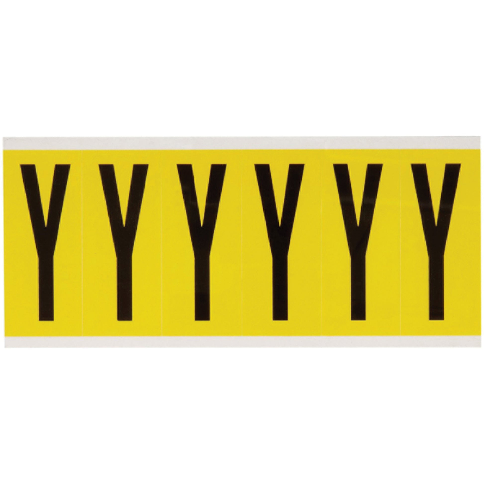 Brady Repositionable Individual Number & Letter Labels, Y, 3" H, Black on Yellow