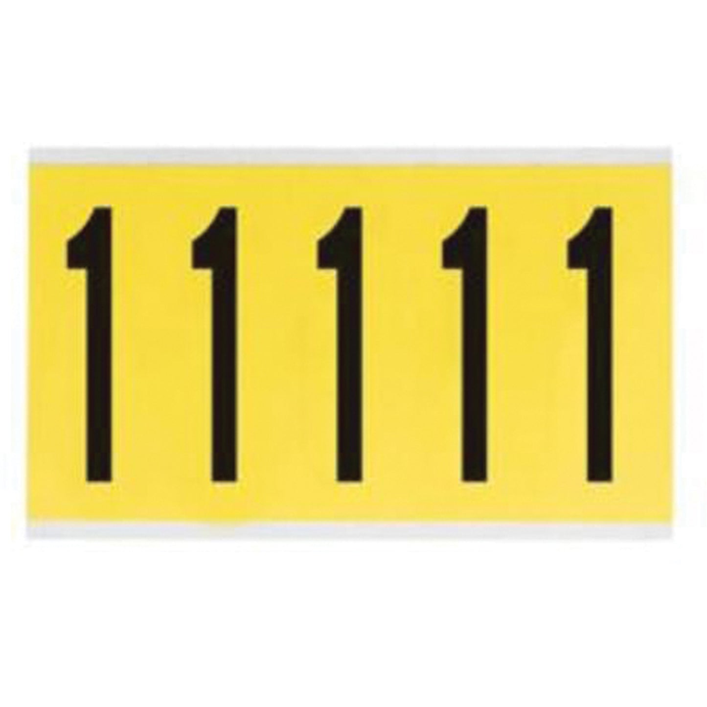 Brady Repositionable Individual Number and Letter Labels, 1, 4" H, Black on Yellow