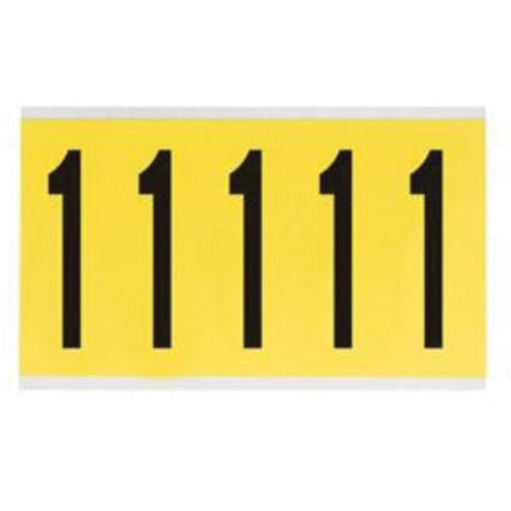 Brady Repositionable Individual Number and Letter Labels, 1, 4" H, Black on Yellow