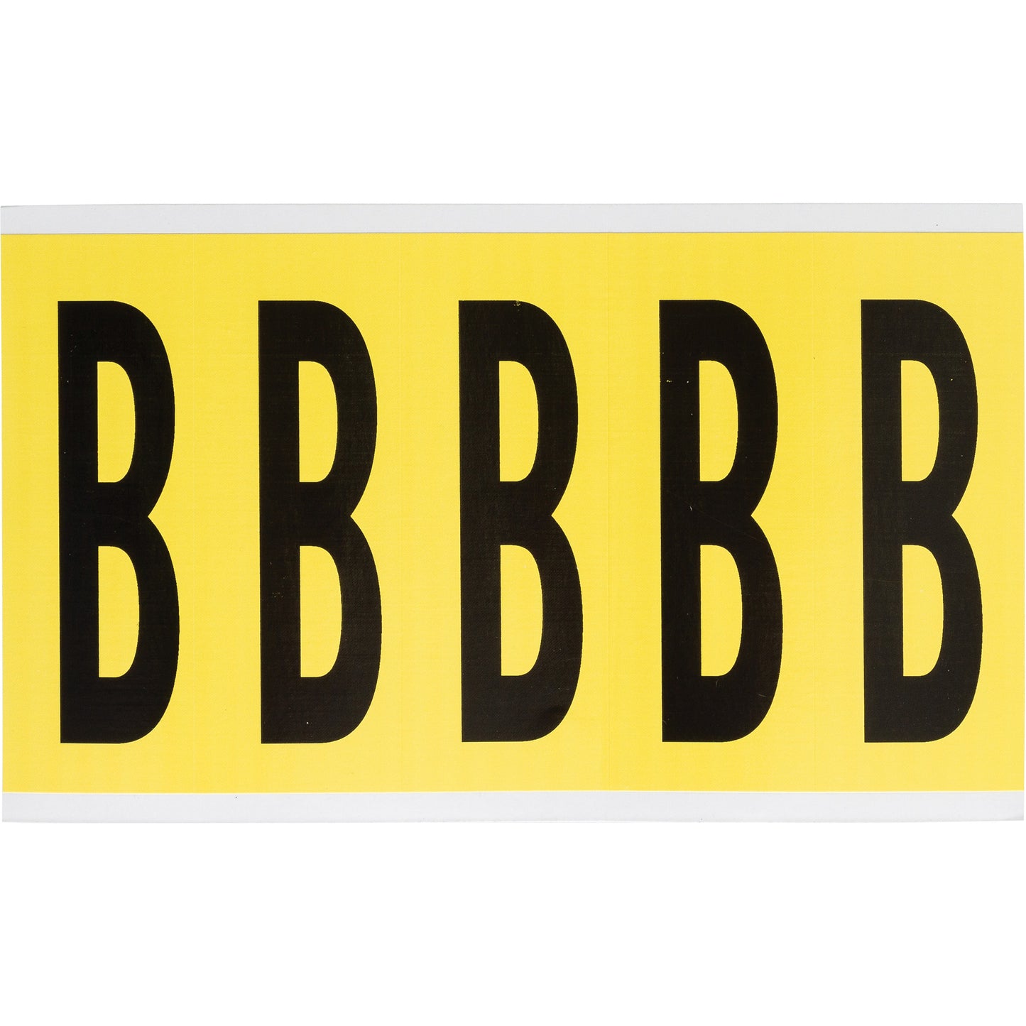 Brady Repositionable Individual Number and Letter Labels, B, 4" H, Black on Yellow