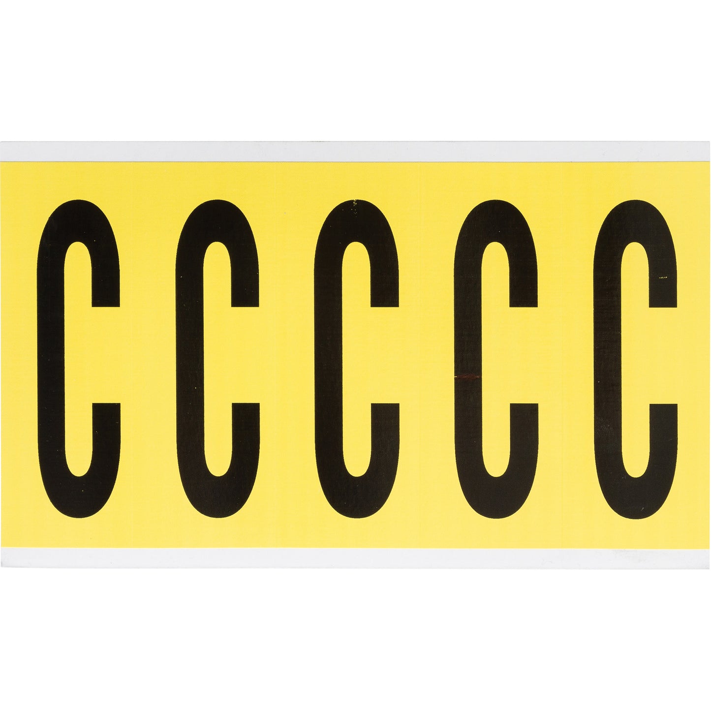 Brady Repositionable Individual Number and Letter Labels, C, 4" H, Black on Yellow