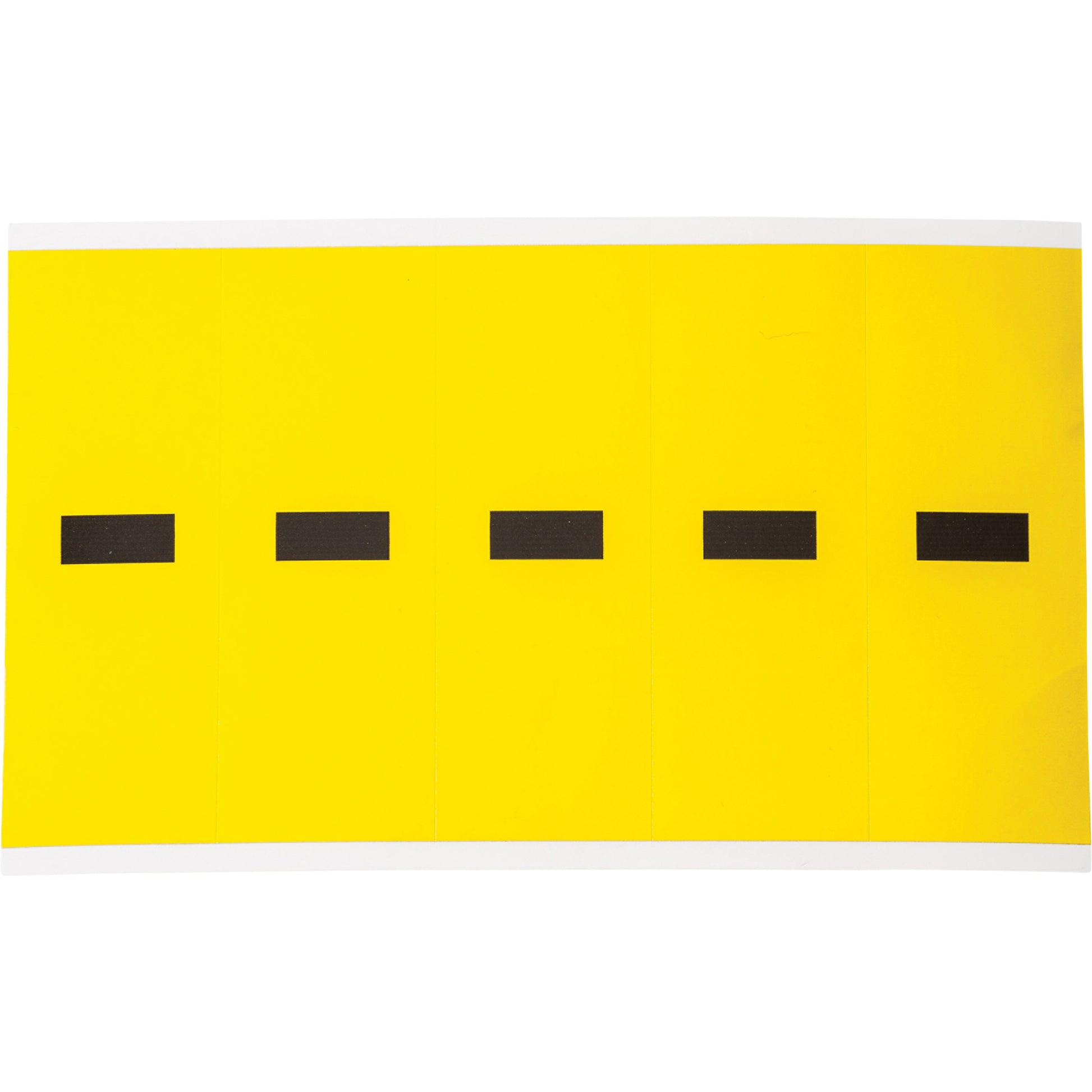 Brady Repositionable Individual Number & Letter Labels, Dash (-), 4" H, Black on Yellow