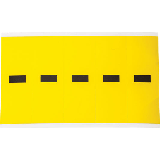 Brady Repositionable Individual Number & Letter Labels, Dash (-), 4" H, Black on Yellow