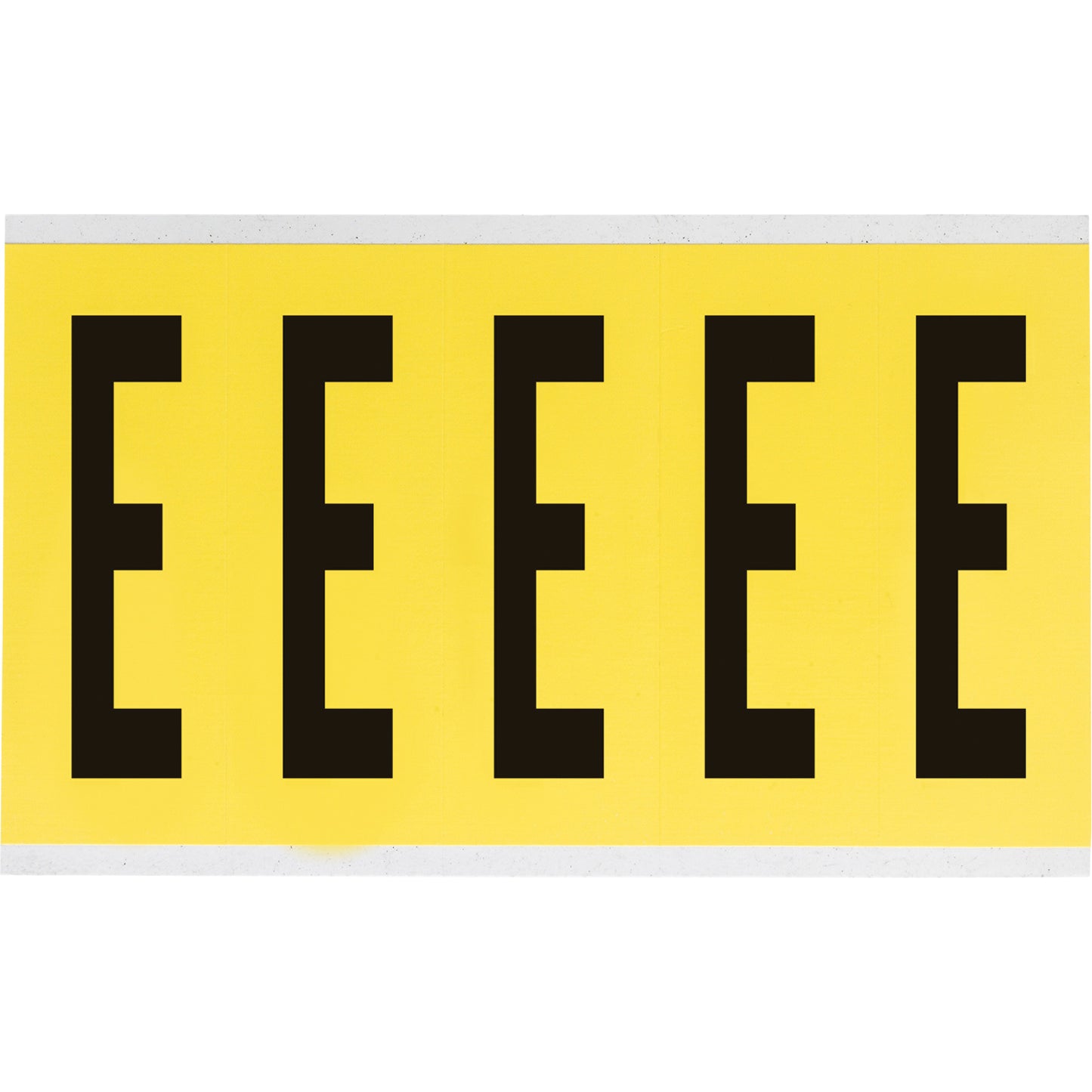 Brady Repositionable Individual Number and Letter Labels, E, 4" H, Black on Yellow