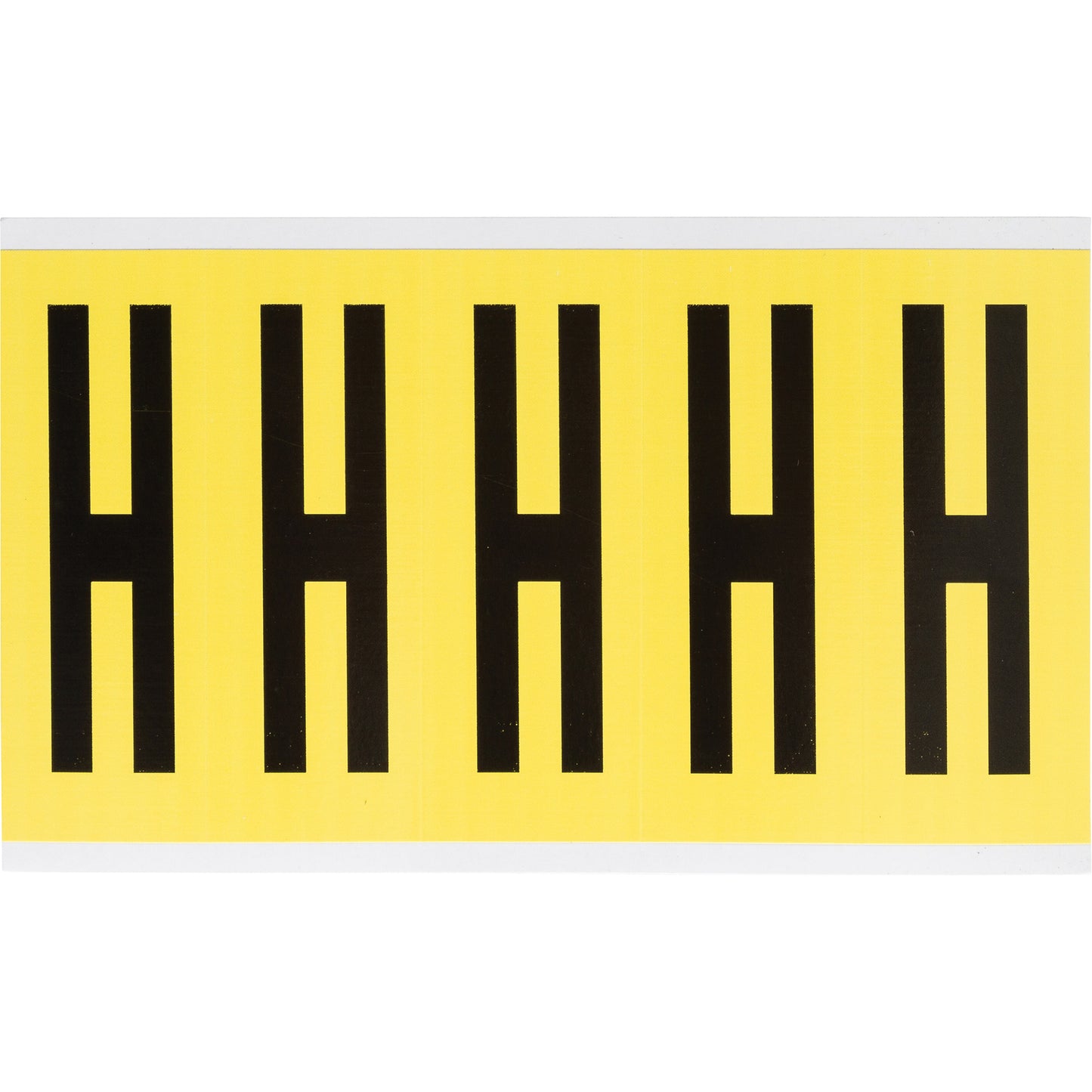 Brady Repositionable Individual Number and Letter Labels, H, 4" H, Black on Yellow