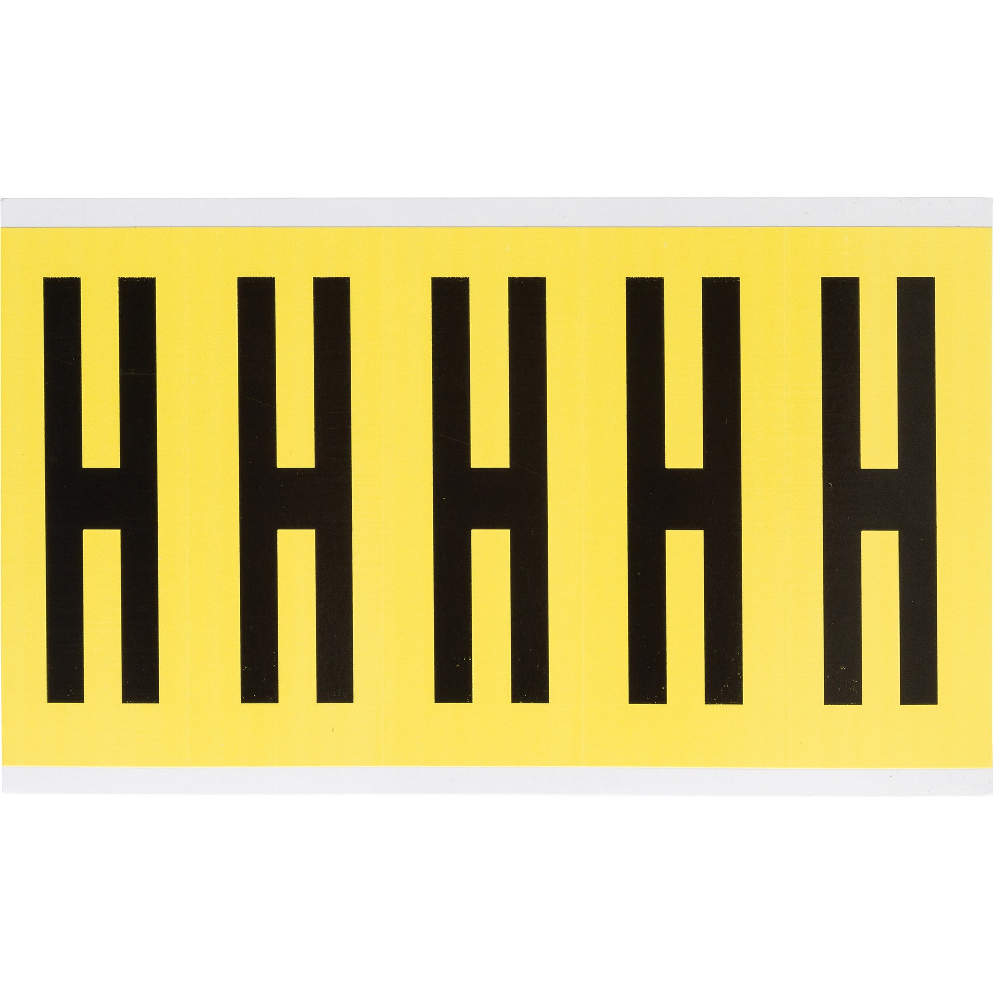 Brady Repositionable Individual Number and Letter Labels, H, 4" H, Black on Yellow