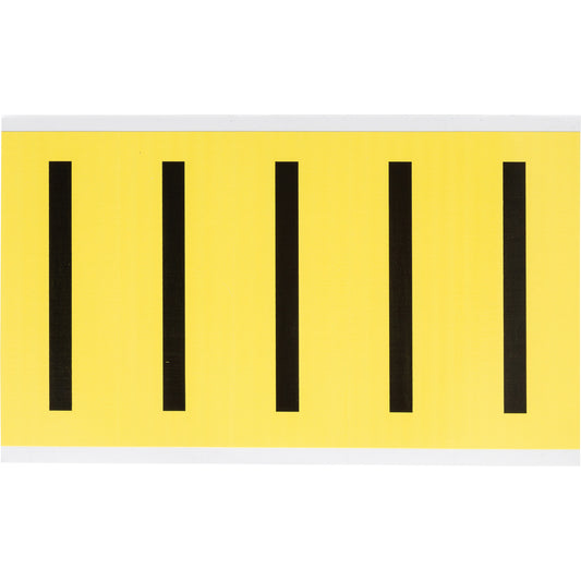 Brady Repositionable Individual Number and Letter Labels, I, 4" H, Black on Yellow