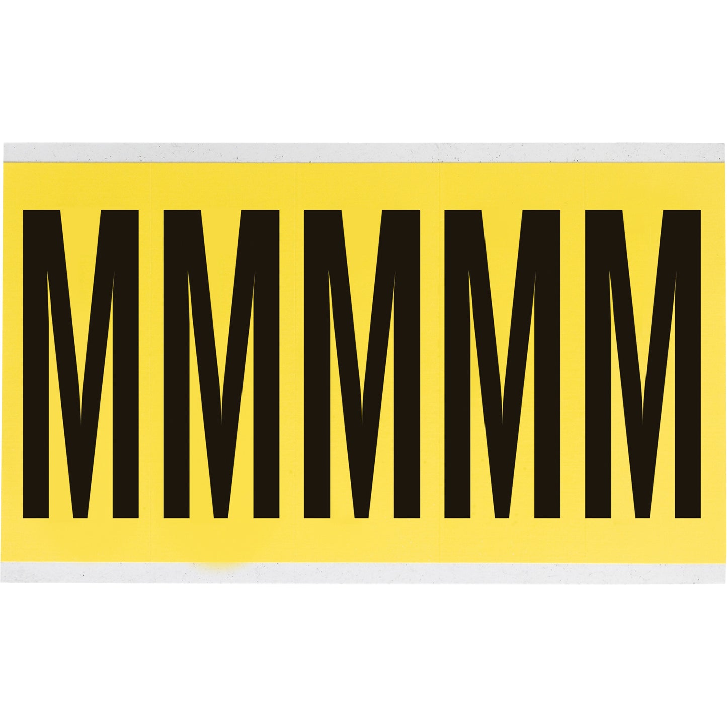 Brady Repositionable Individual Number & Letter Labels, M, 4" H, Black on Yellow