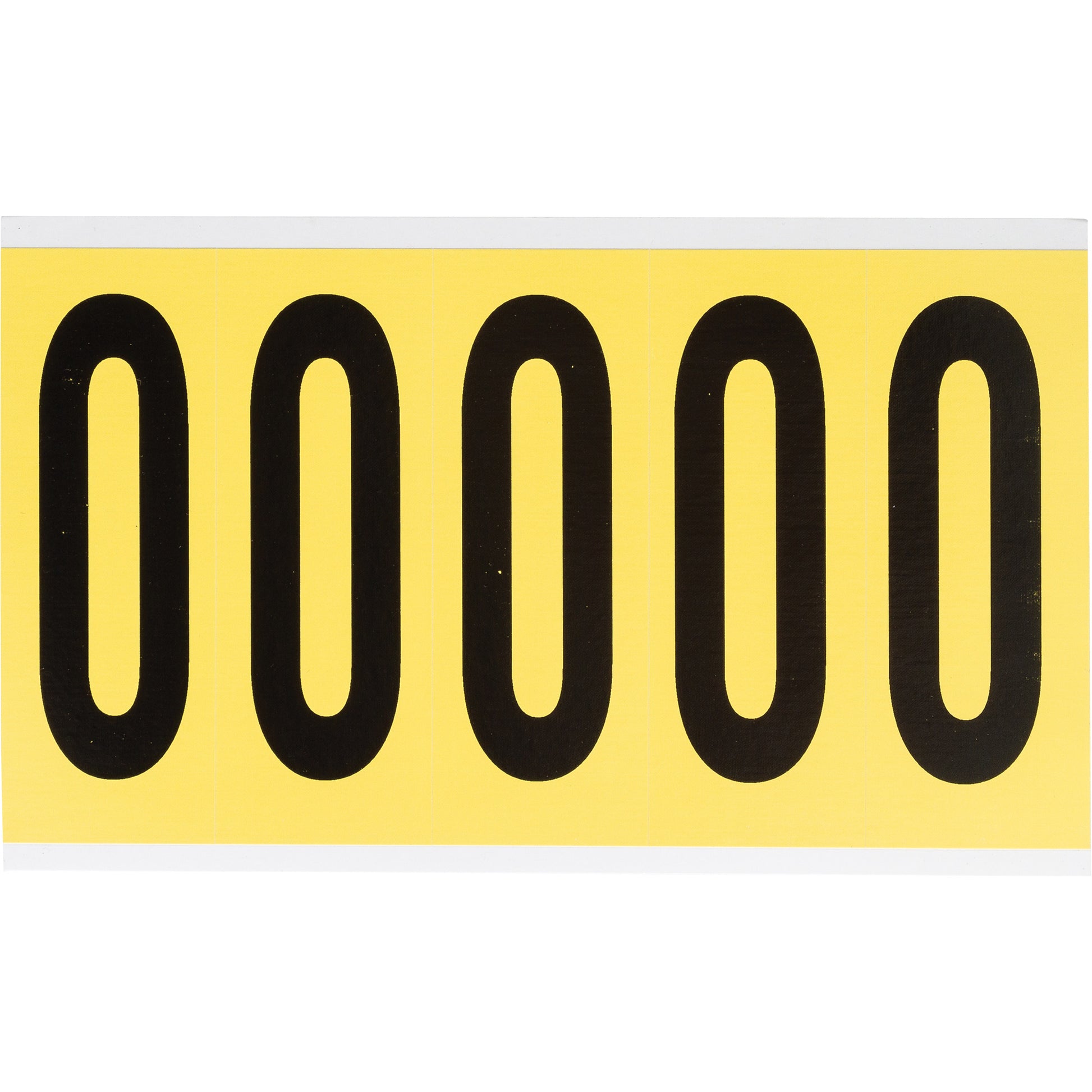 Brady Repositionable Individual Number & Letter Labels, O, 4" H, Black on Yellow