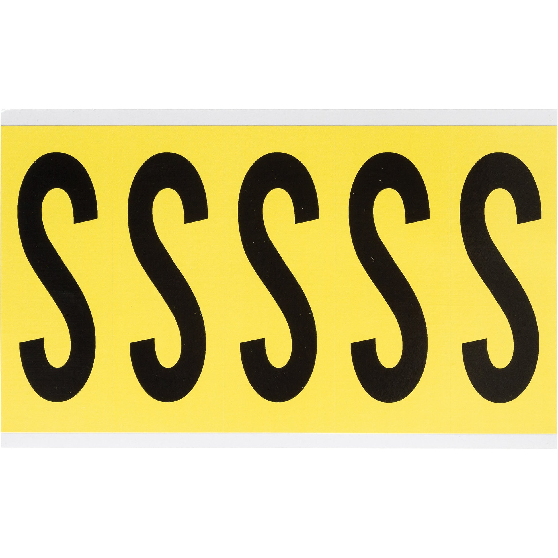 Brady Repositionable Individual Number & Letter Labels, S, 4" H, Black on Yellow