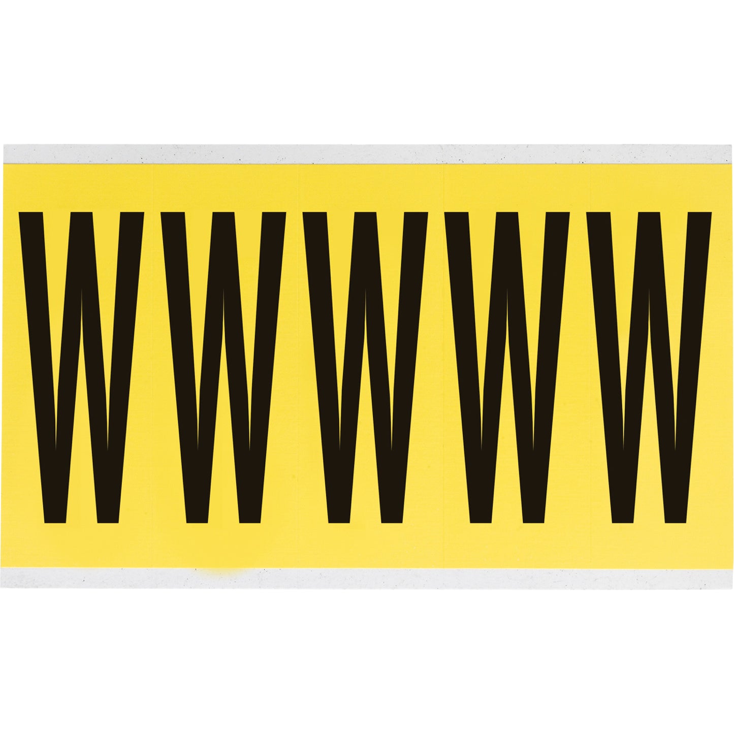 Brady Repositionable Individual Number & Letter Labels, W, 4" H, Black on Yellow