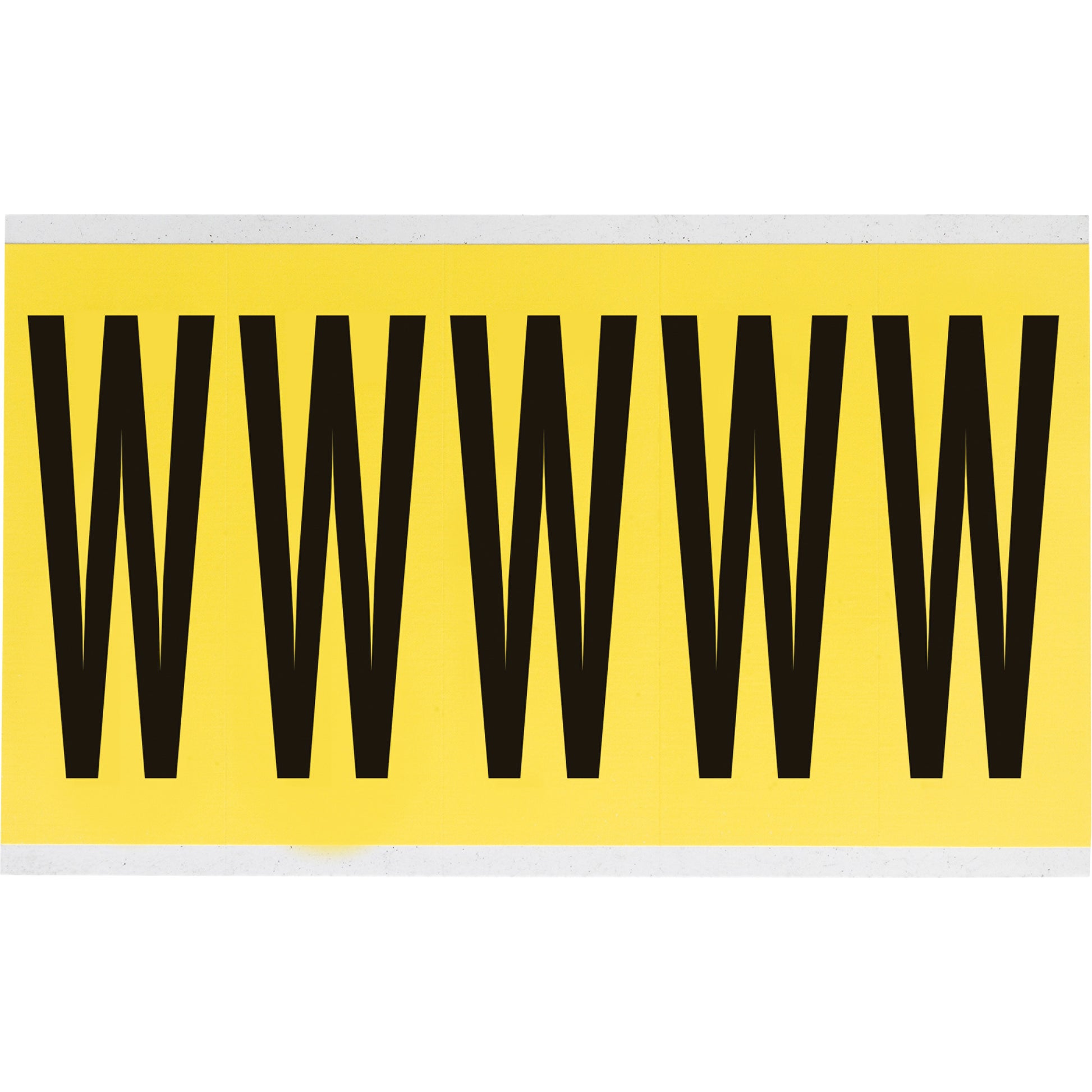 Brady Repositionable Individual Number & Letter Labels, W, 4" H, Black on Yellow