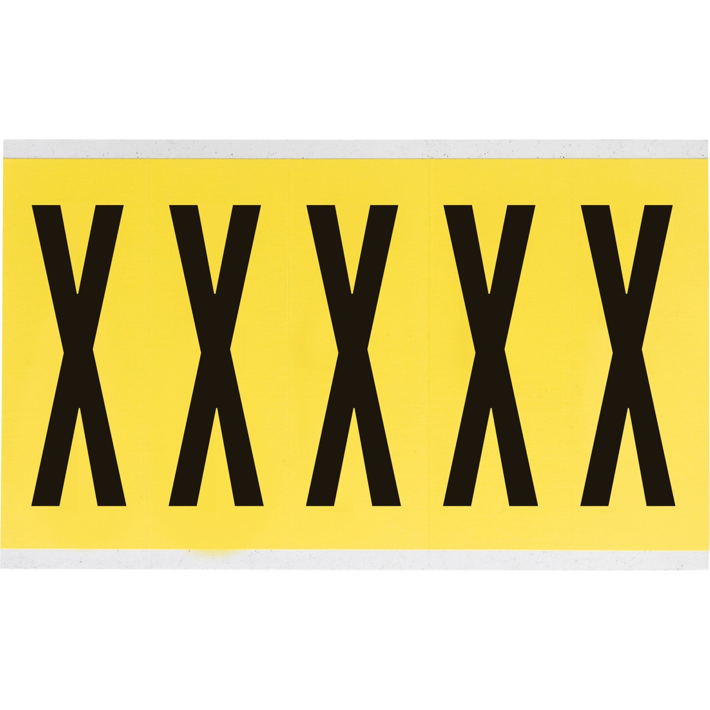Brady Repositionable Individual Number & Letter Labels, X, 4" H, Black on Yellow