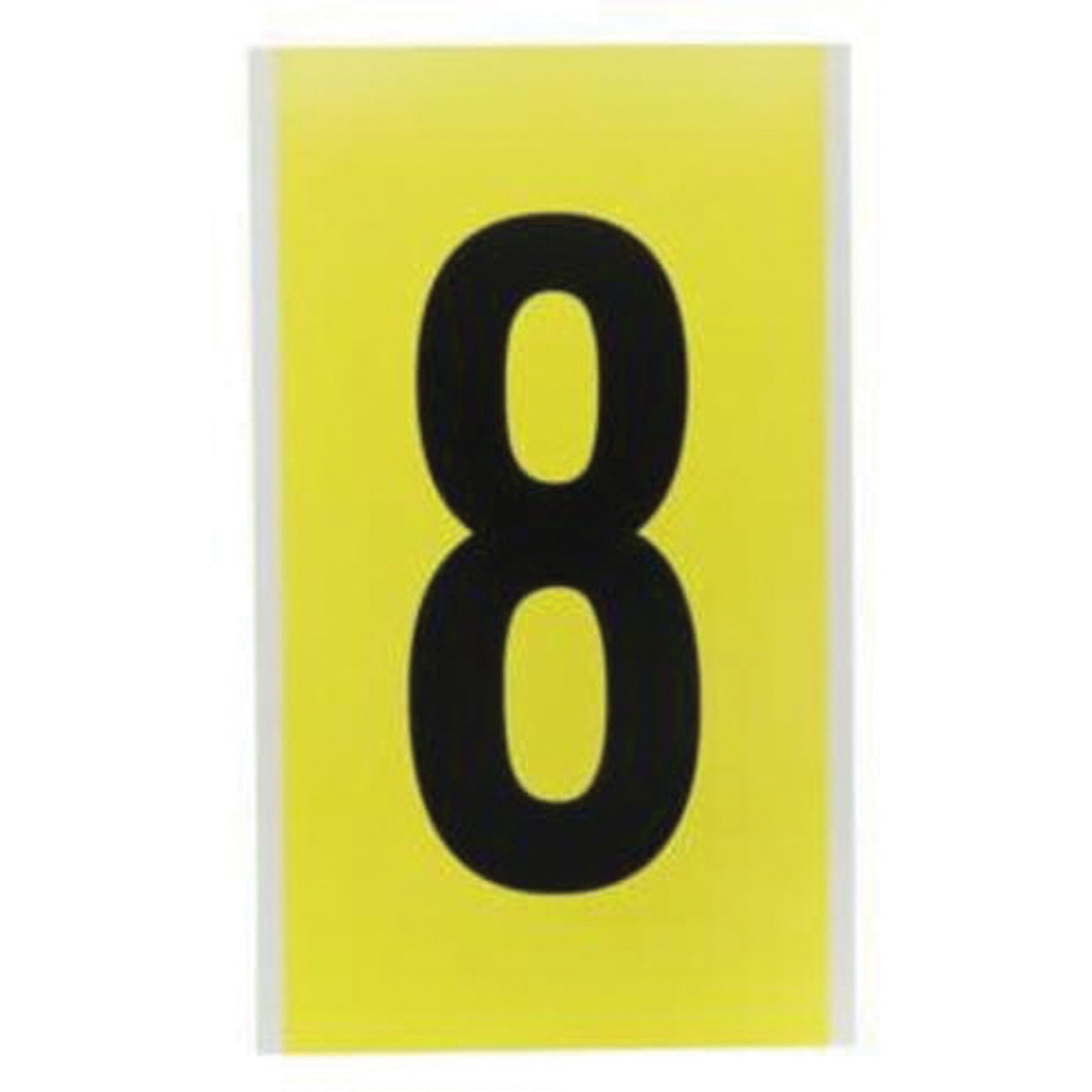 Brady Repositionable Individual Number and Letter Label, 8, 6" H, Black on Yellow