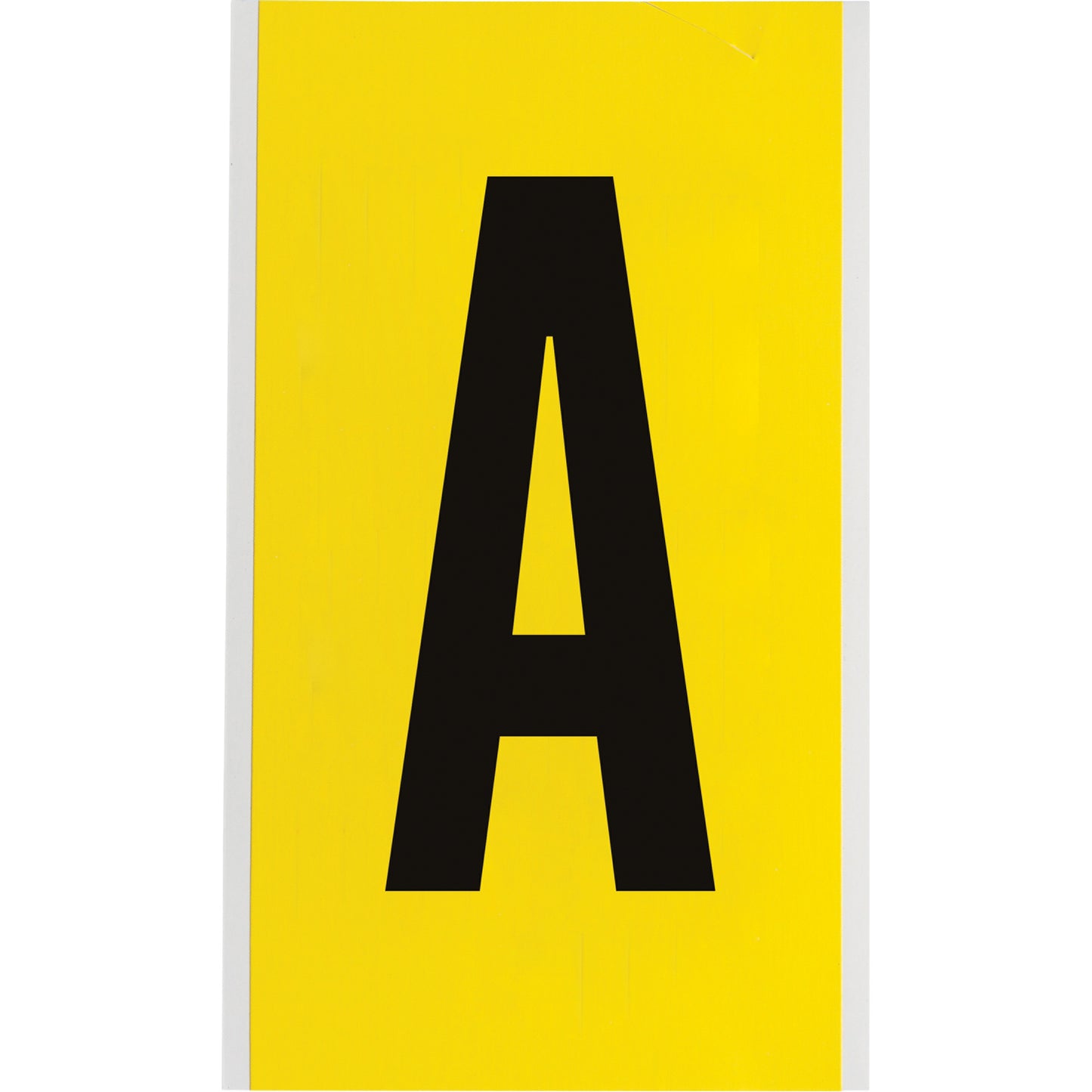 Brady Repositionable Individual Number and Letter Label, A, 6" H, Black on Yellow