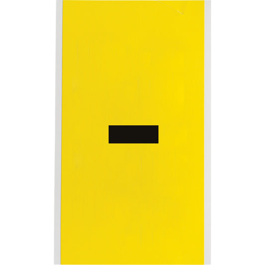 Brady Repositionable Individual Number & Letter Label, Dash (-), 6" H, Black on Yellow
