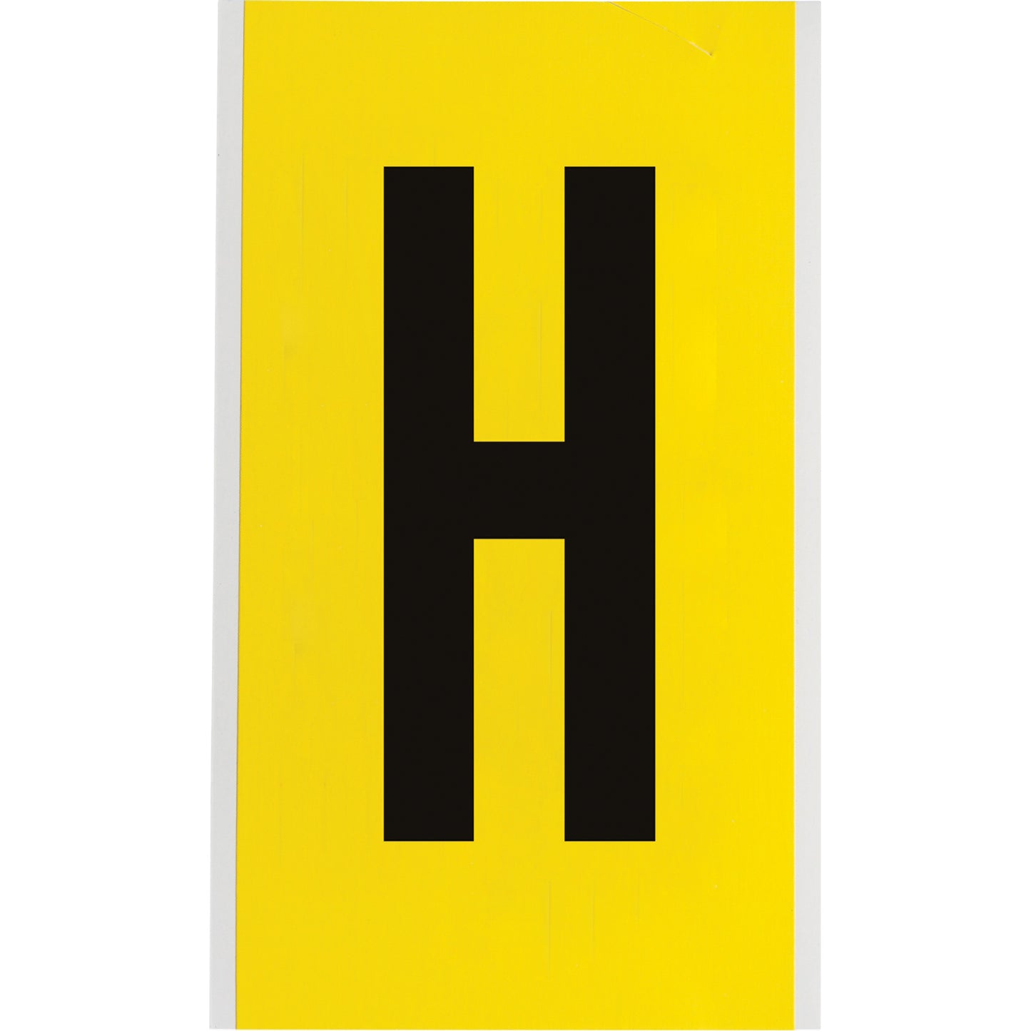 Brady Repositionable Individual Number and Letter Label, H, 6" H, Black on Yellow