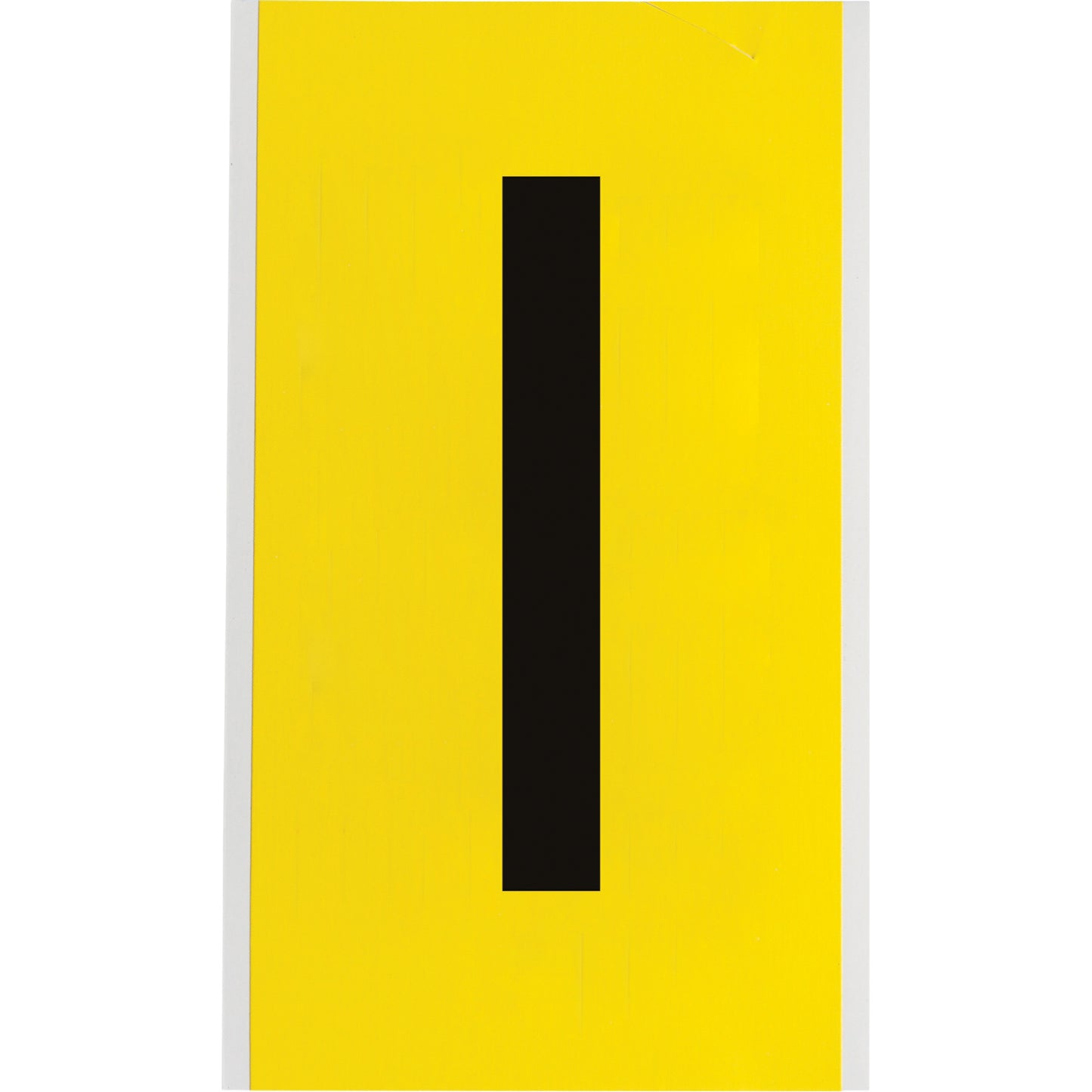 Brady Repositionable Individual Number and Letter Labels, I, 6" H, Black on Yellow