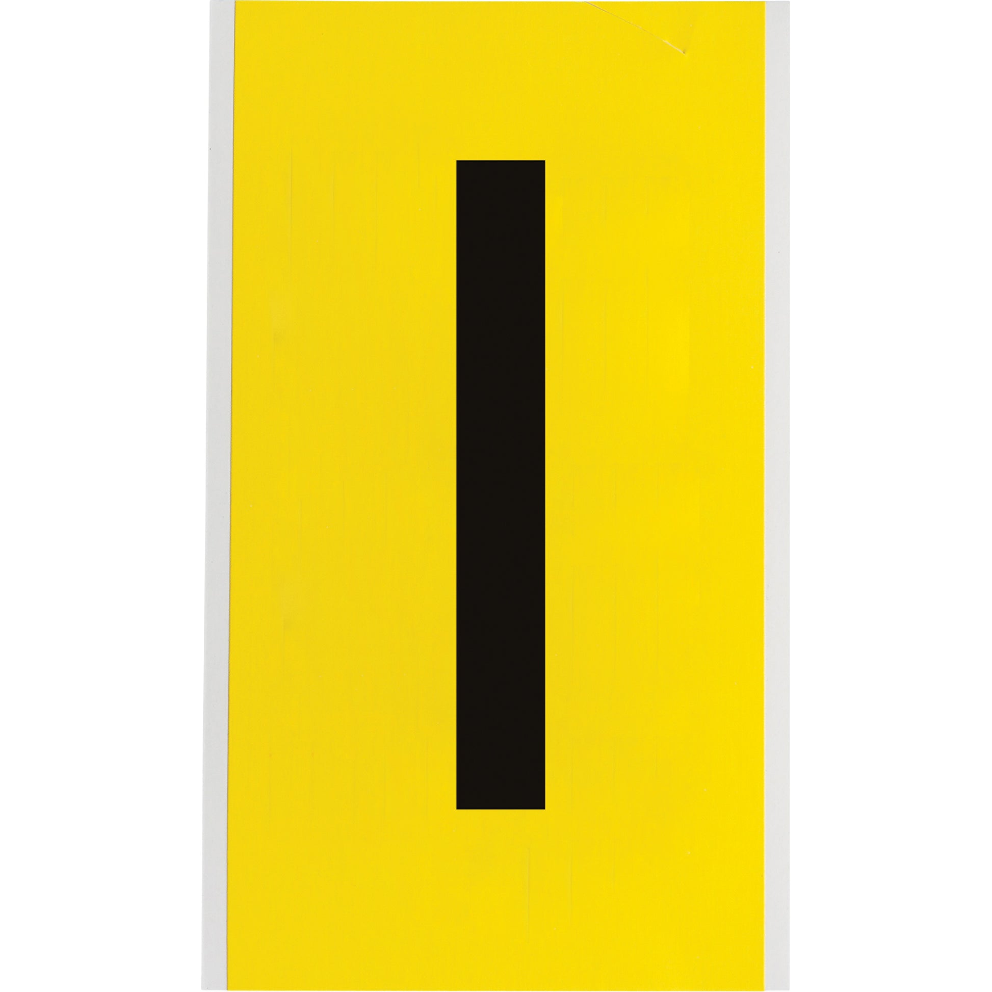 Brady Repositionable Individual Number and Letter Labels, I, 6" H, Black on Yellow