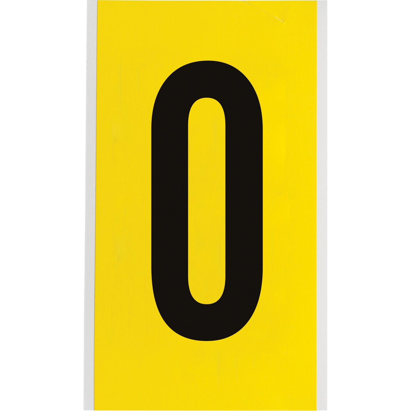 Brady Repositionable Individual Number & Letter Label, O, 6" H, Black on Yellow