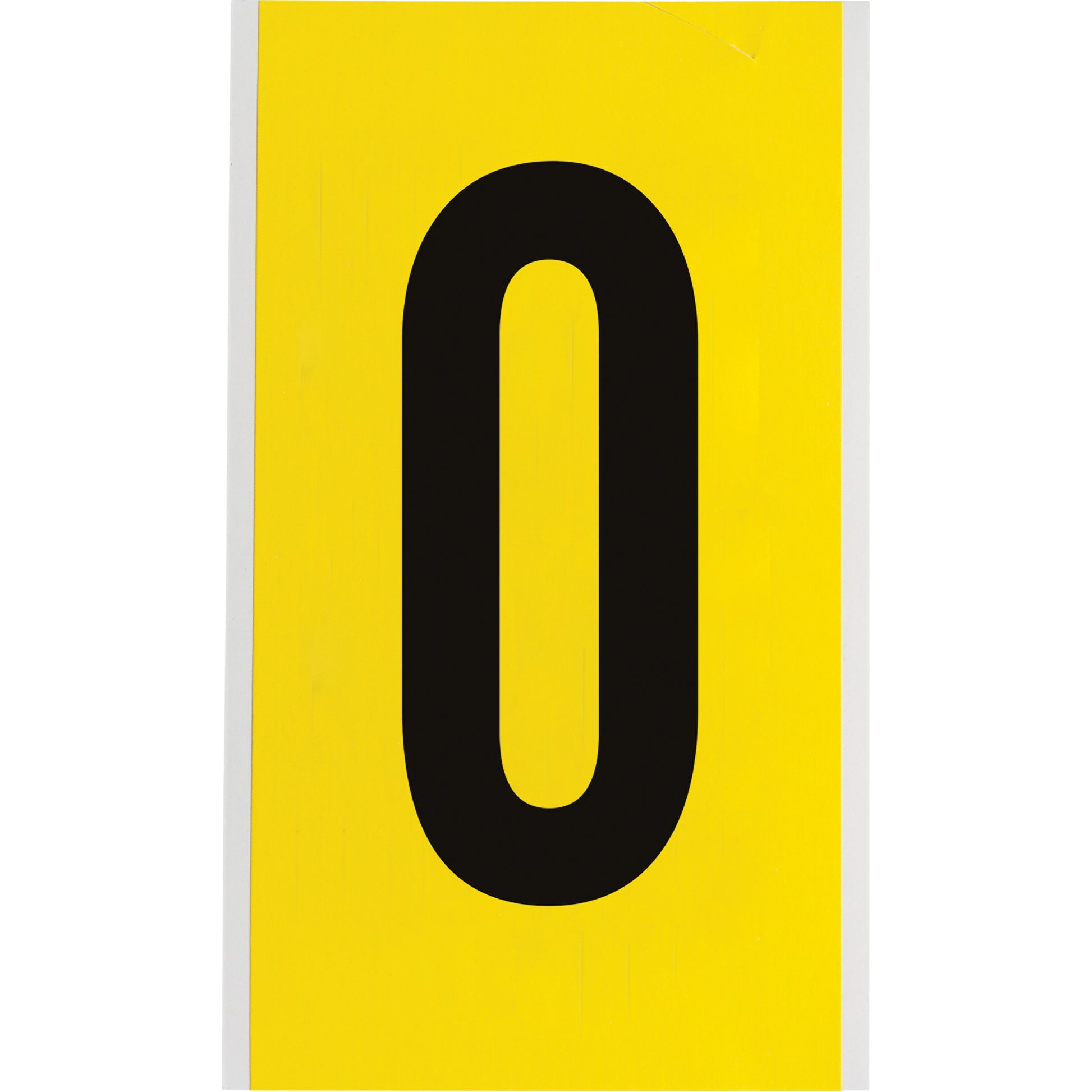 Brady Repositionable Individual Number & Letter Label, O, 6" H, Black on Yellow