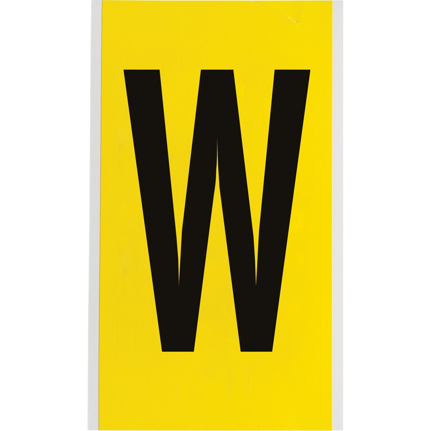 Brady Repositionable Individual Number & Letter Label, W, 6" H, Black on Yellow