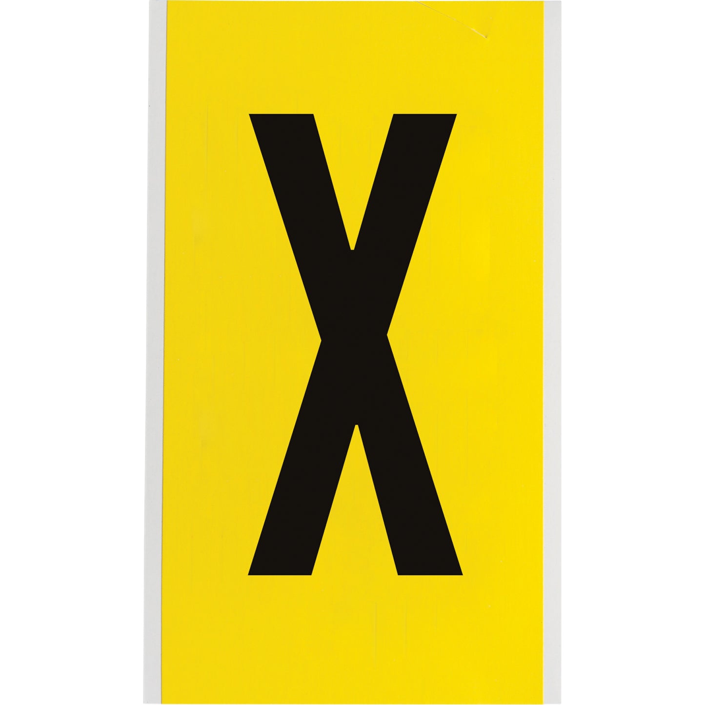Brady Repositionable Individual Number & Letter Labels, X, 6" H, Black on Yellow