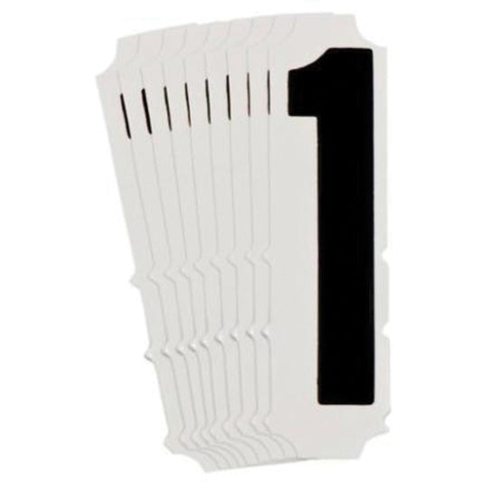 Brady Quick-Align® Individual Gothic Number and Letter Labels, 1, 1" H, Black