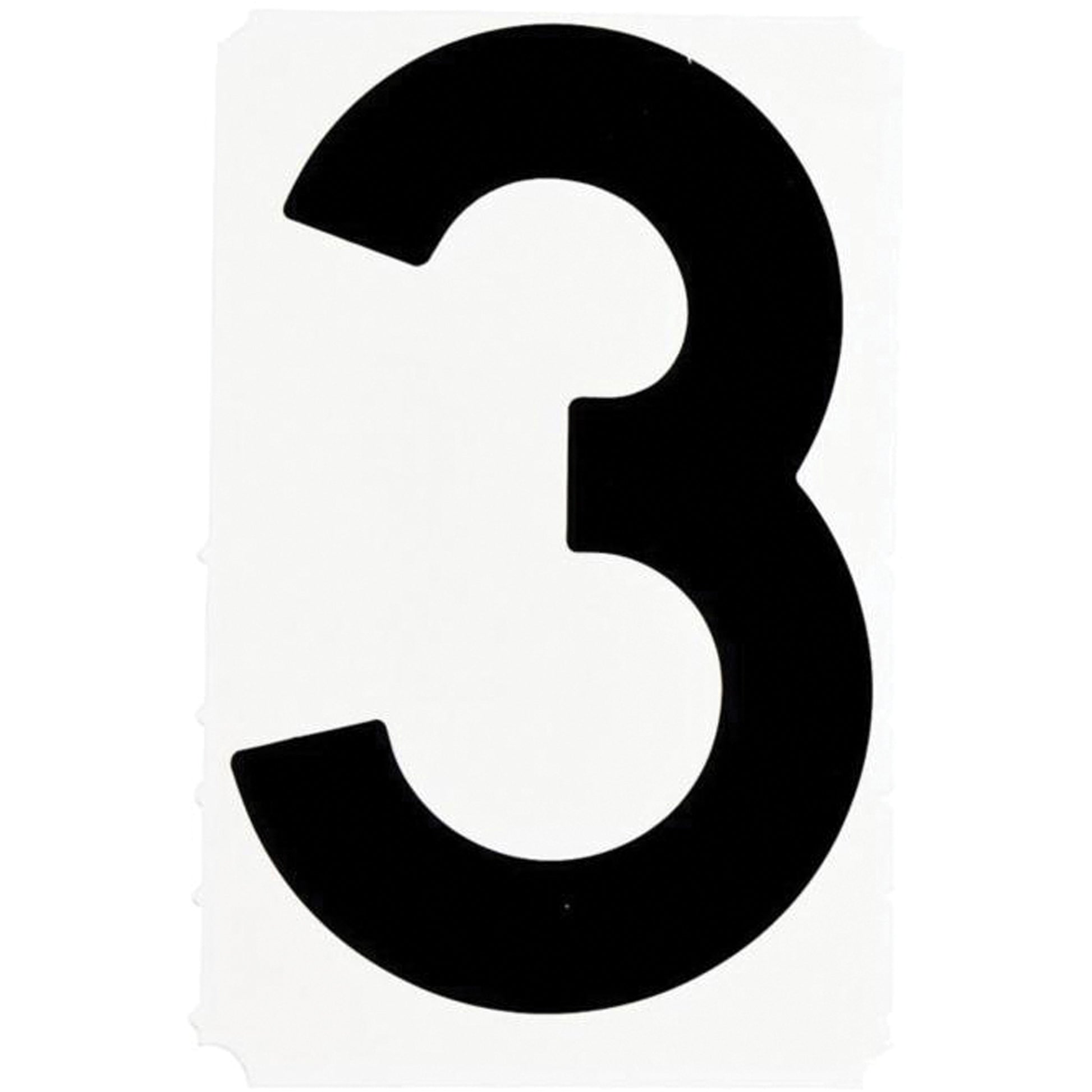 Brady Quick-Align® Individual Gothic Number and Letter Labels, 3, 1" H, Black