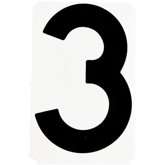 Brady Quick-Align® Individual Gothic Number and Letter Labels, 3, 1" H, Black