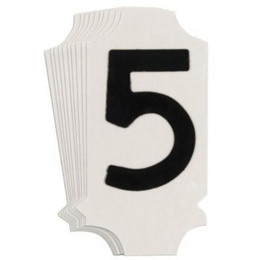 Brady Quick-Align® Individual Gothic Number and Letter Labels, 5, 1" H, Black