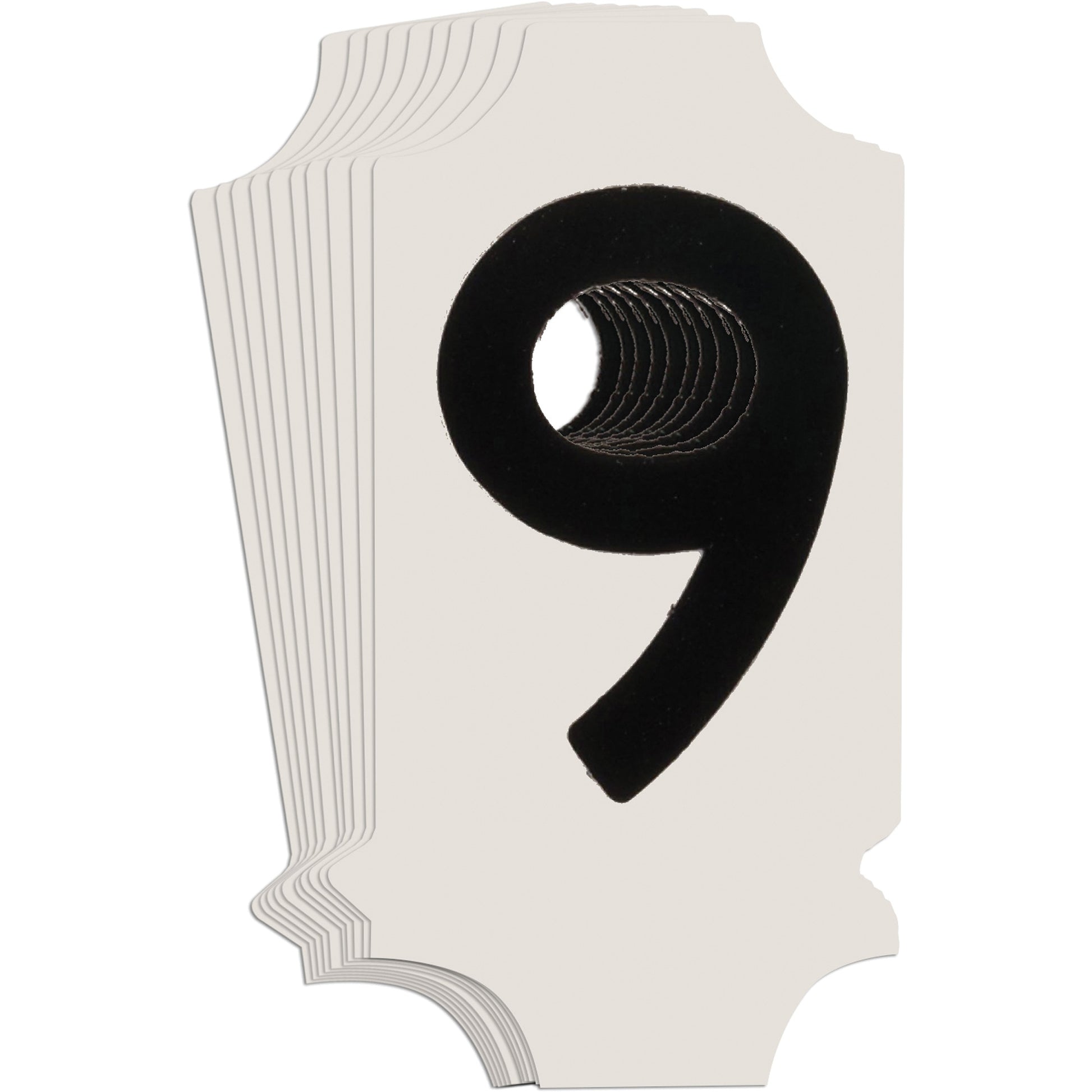 Brady Quick-Align® Individual Gothic Number and Letter Labels, 9, 1" H, Black
