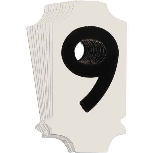 Brady Quick-Align® Individual Gothic Number and Letter Labels, 9, 1" H, Black