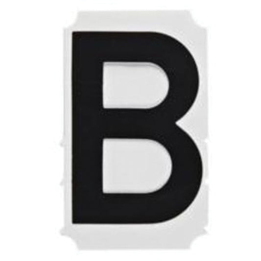 Brady Quick-Align® Individual Gothic Number and Letter Labels, B, 1" H, Black