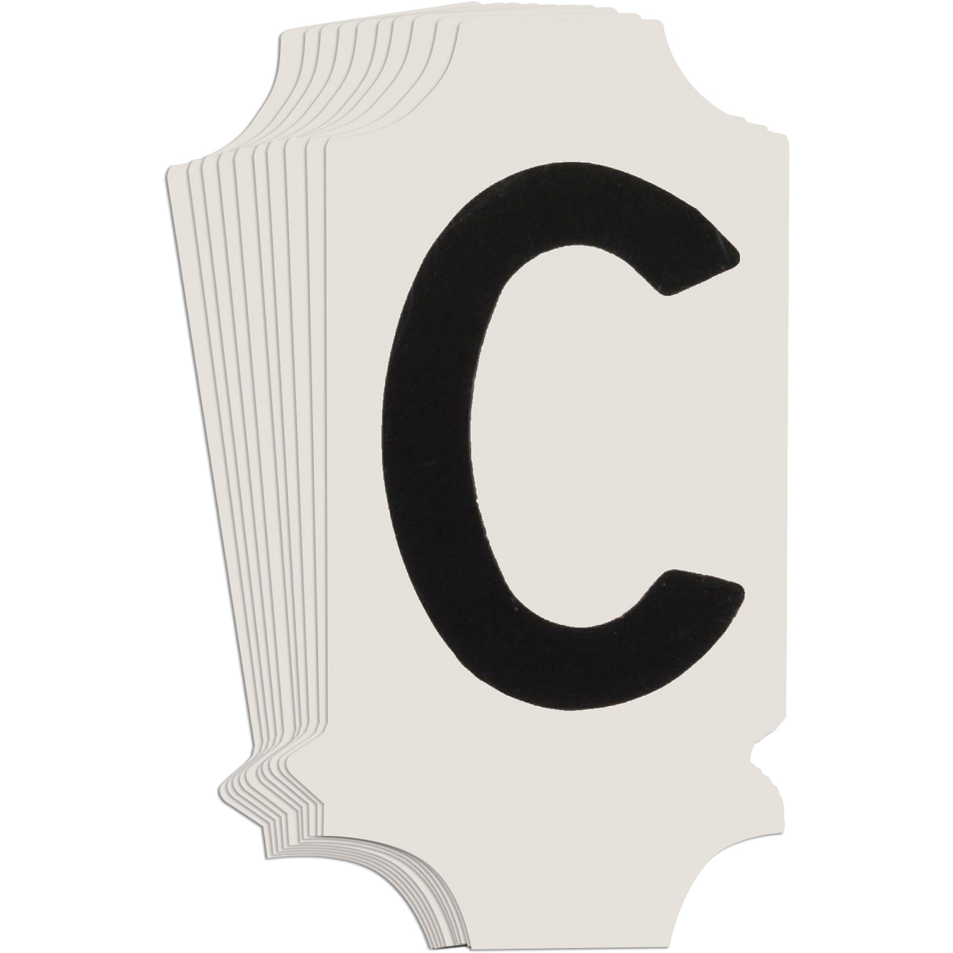 Brady Quick-Align® Individual Gothic Number and Letter Labels, C, 1" H, Black