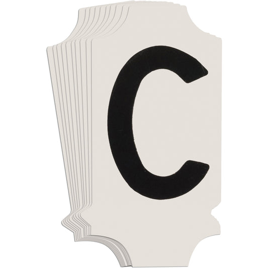 Brady Quick-Align® Individual Gothic Number and Letter Labels, C, 1" H, Black