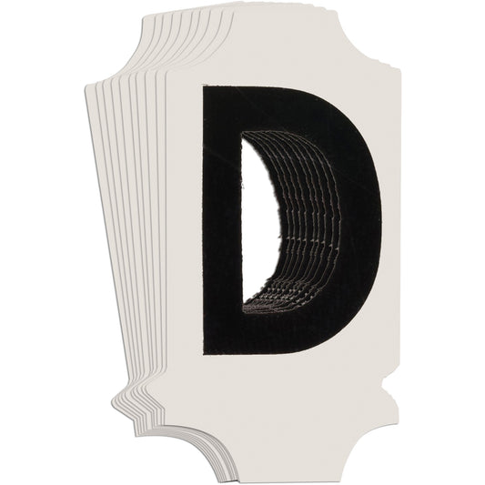 Brady Quick-Align® Individual Gothic Number and Letter Labels, D, 1" H, Black