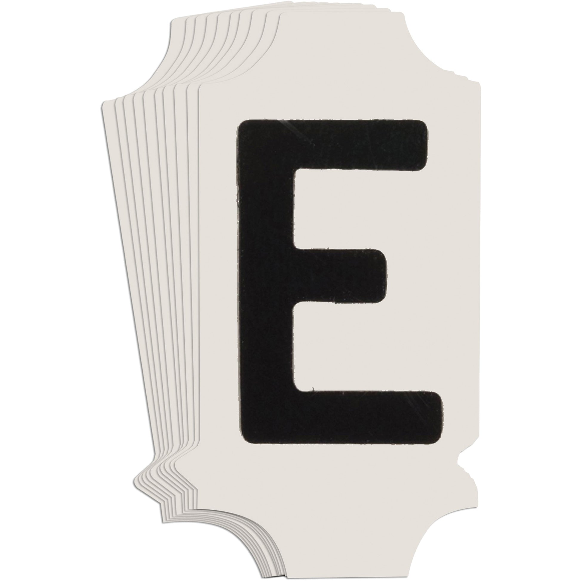 Brady Quick-Align® Individual Gothic Number and Letter Labels, E, 1" H, Black