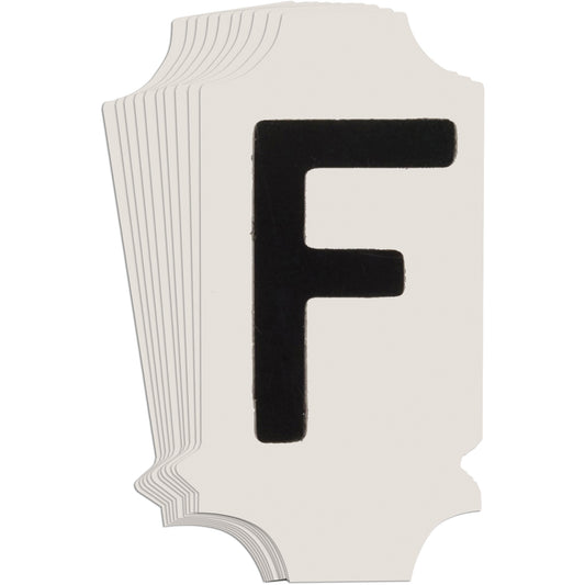 Brady Quick-Align® Individual Gothic Number and Letter Labels, F, 1" H, Black