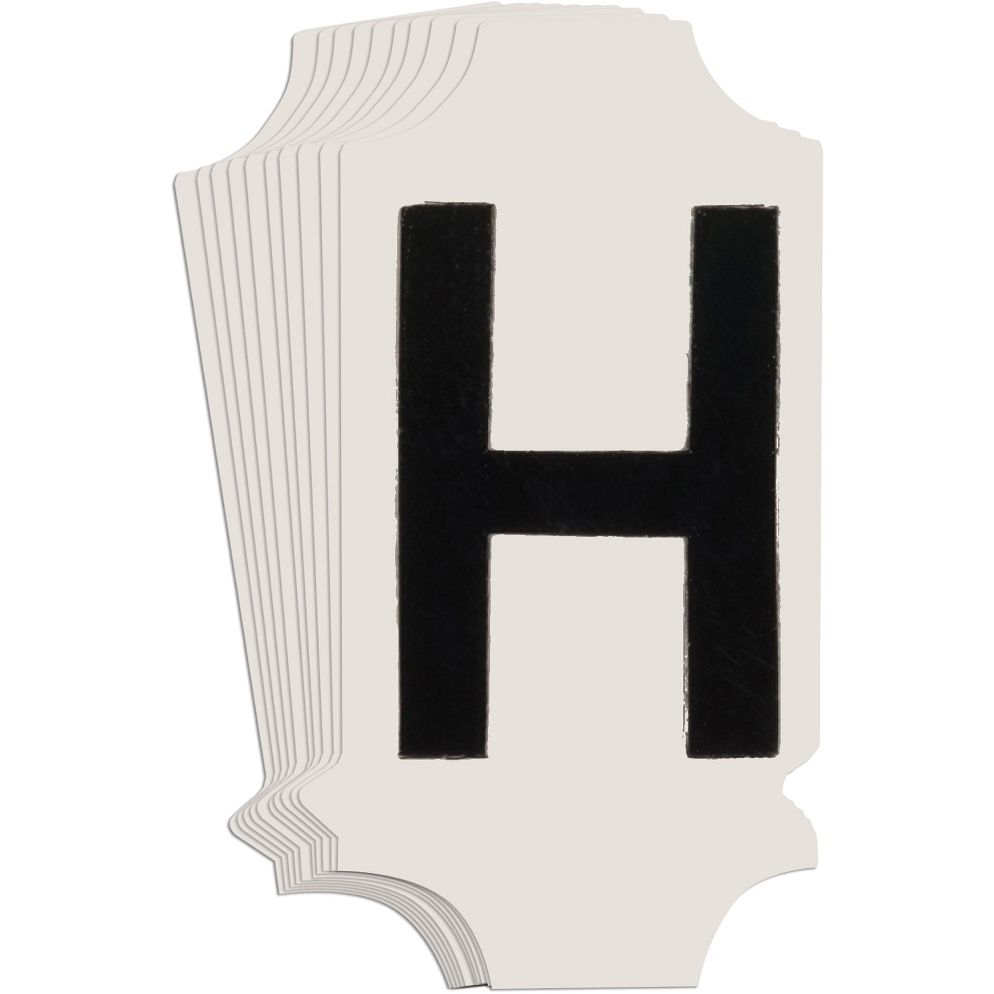 Brady Quick-Align®Individual Gothic Number and Letter Labels, H, 1" H, Black