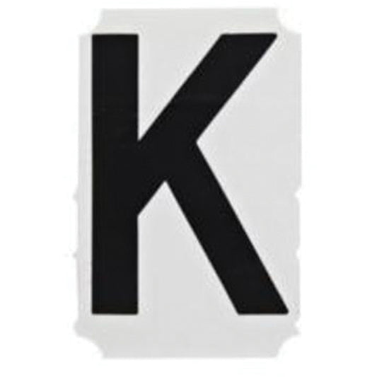 Brady Quick-Align®Individual Gothic Number and Letter Labels, K, 1" H, Black