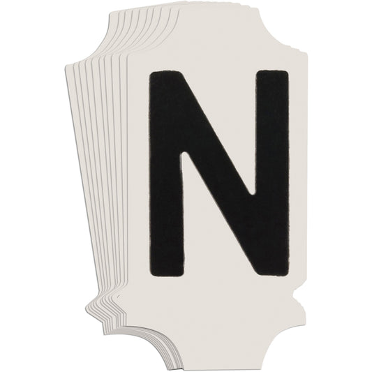 Brady Quick-Align® Individual Gothic Number & Letter Labels, N, 1" H, Black